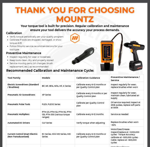 Mountz Power Tools Service Card Cover-1