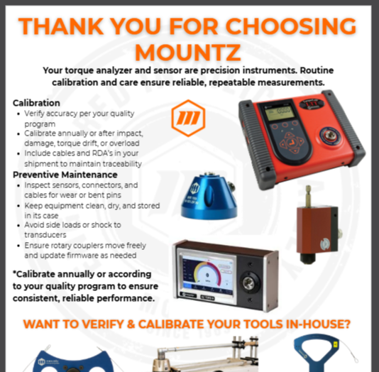 Torque Analyzer and Sensors Service Card-2